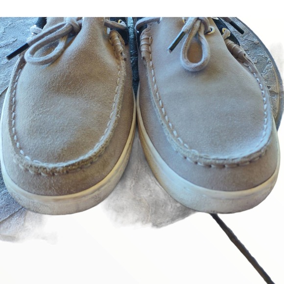 SUEDE TOP SIDERS BOAT SHOE COLE HAAN WORN 1X DOCK SIDERS BLUE SUEDE SHOES NUBUCK - Picture 7 of 9